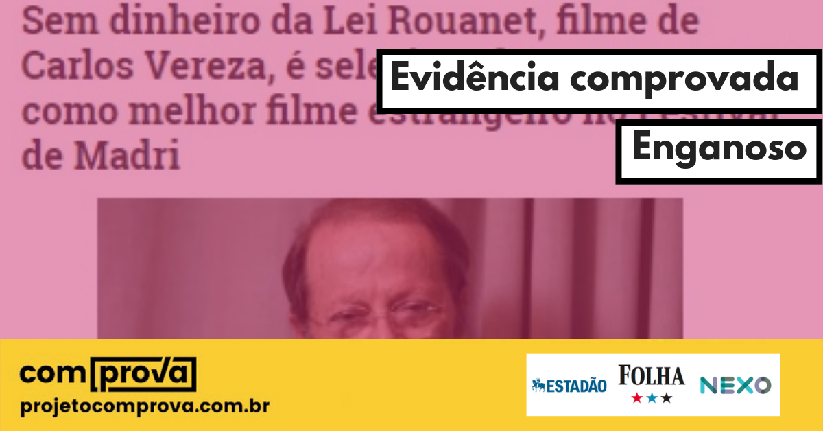Image accompanying Filme de Vereza, sem Rouanet, é selecionado para concorrer como melhor filme estrangeiro em Madri