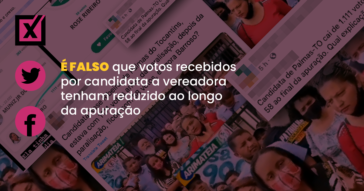 Image accompanying Candidata a vereadora de Palmas, no Tocantins, começou a apuração das urnas com 1.111 votos e terminou com 58, o que aponta fraude nas eleições